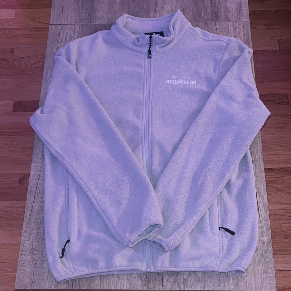Raw Gear Gray Fleece Zip-Up Jacket